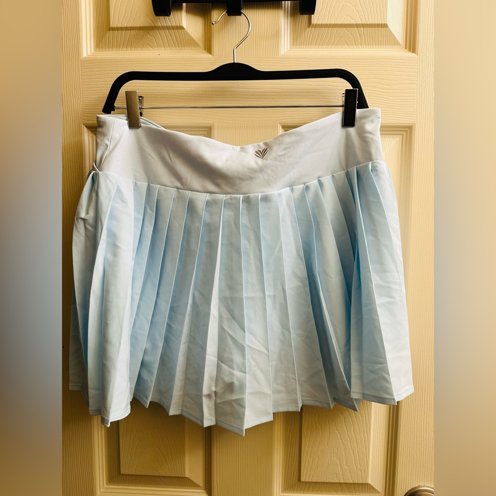 Light Blue Pleated Women's Skirt - Picture 5 of 5